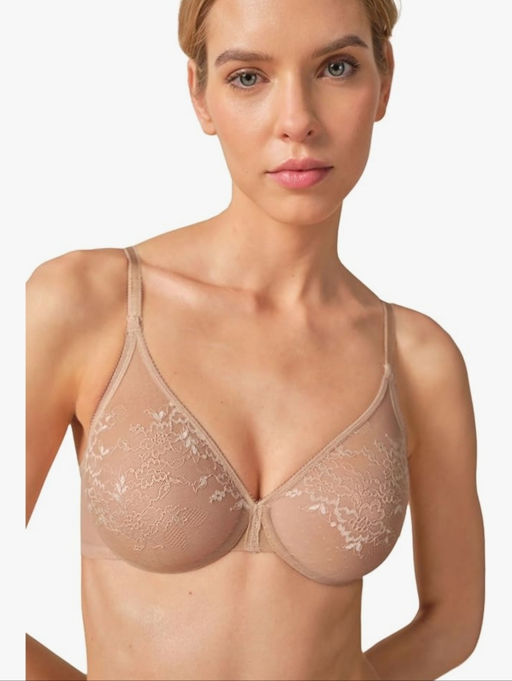 Gossard Sheer Lace Underwire Bra in Nude 36G